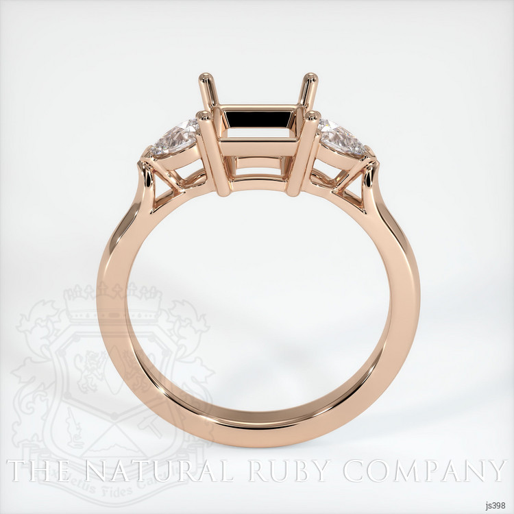 18K Rose Gold Three Stone Ring Setting