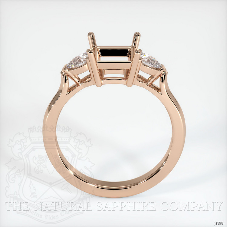 18K Rose Gold Three Stone Ring Setting
