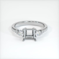 10K White Gold Three Stone Ring Setting Image