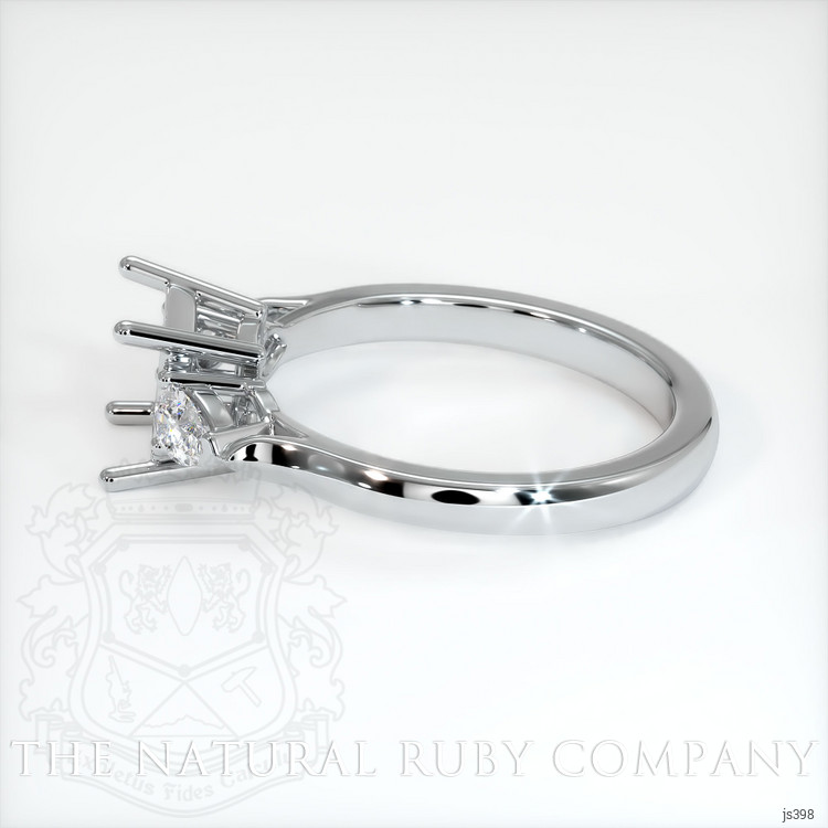 14K White Gold Three Stone Ring Setting