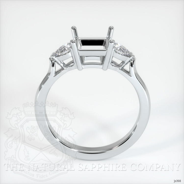 14K White Gold Three Stone Ring Setting