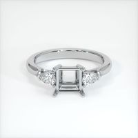 18K White Gold Three Stone Ring Setting Image