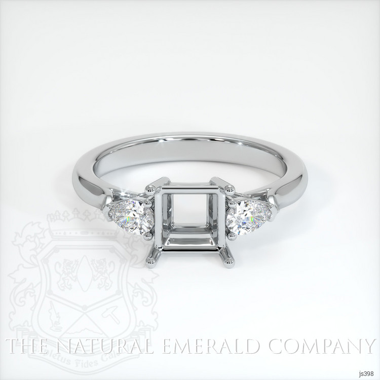 18K White Gold Three Stone Ring Setting