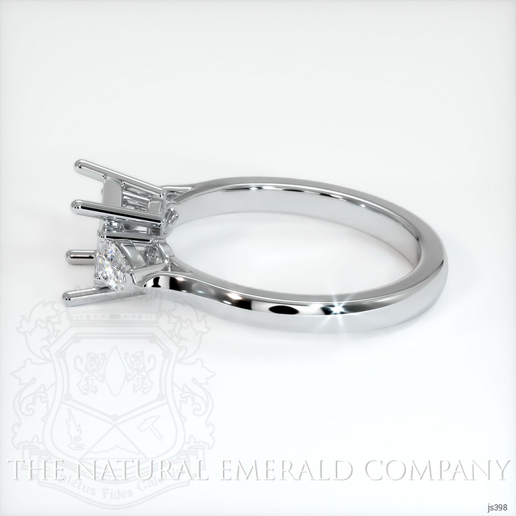 18K White Gold Three Stone Ring Setting