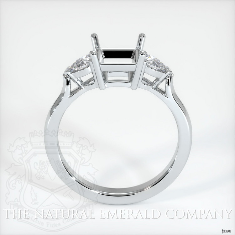 18K White Gold Three Stone Ring Setting