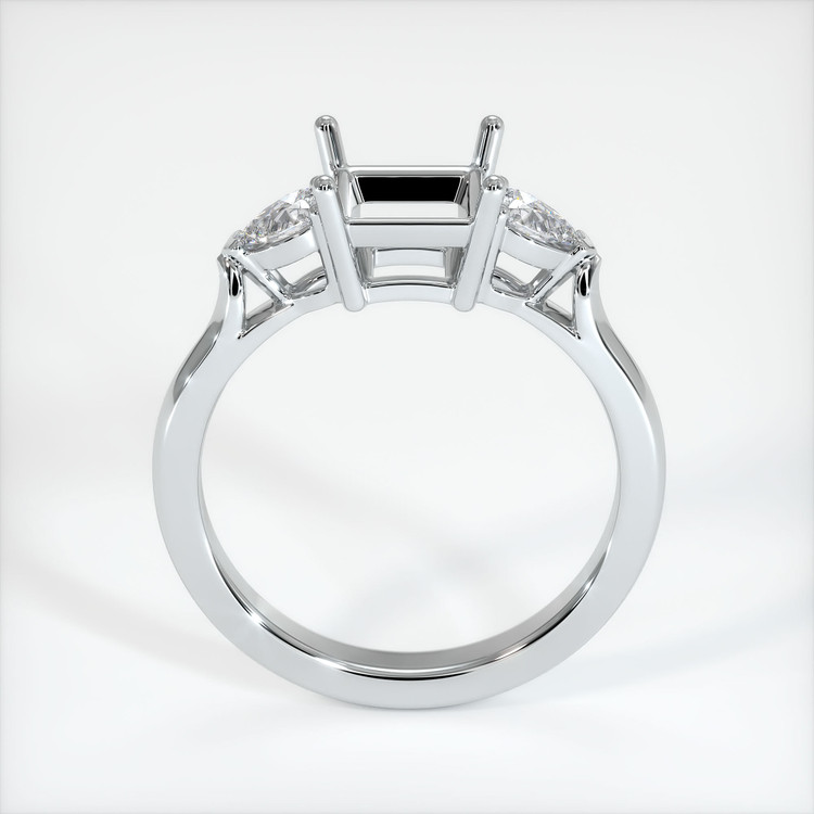 18K White Gold Three Stone Ring Setting