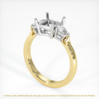 14K White & Yellow Three Stone Ring Setting Image