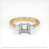 14K White & Yellow Three Stone Ring Setting Image