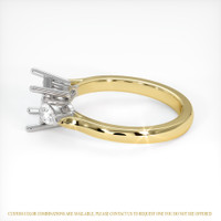 14K White & Yellow Three Stone Ring Setting Image