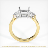 14K White & Yellow Three Stone Ring Setting Image