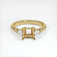 10K Yellow Gold Three Stone Ring Setting Image