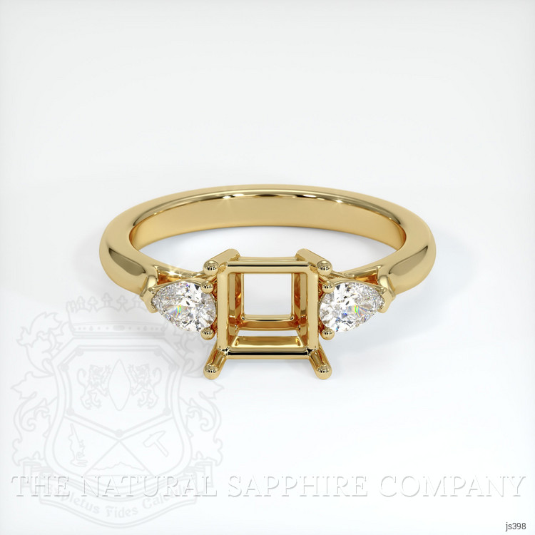 14K Yellow Gold Three Stone Ring Setting