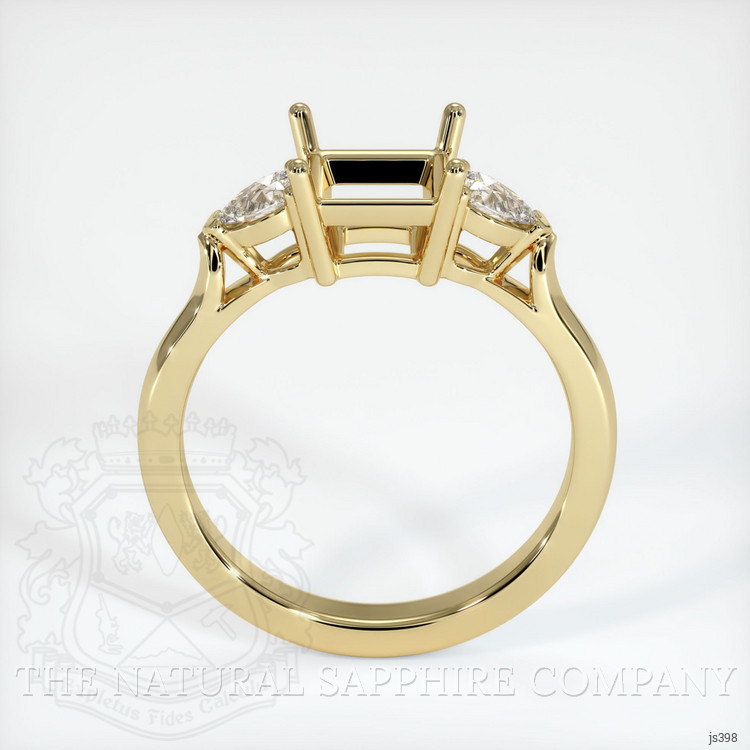 14K Yellow Gold Three Stone Ring Setting