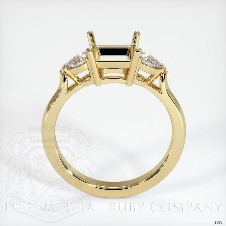 14K Yellow Gold Three Stone Ring Setting