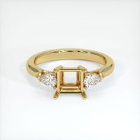18K Yellow Gold Three Stone Ring Setting Image