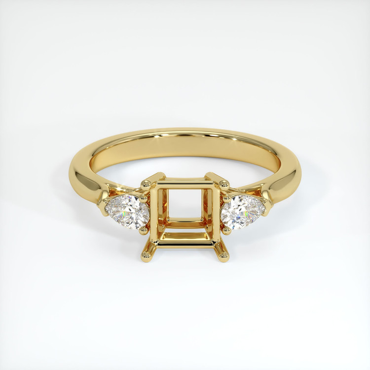 18K Yellow Gold Three Stone Ring Setting