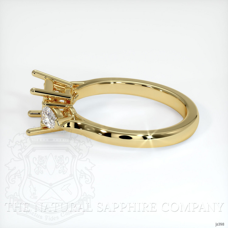 18K Yellow Gold Three Stone Ring Setting