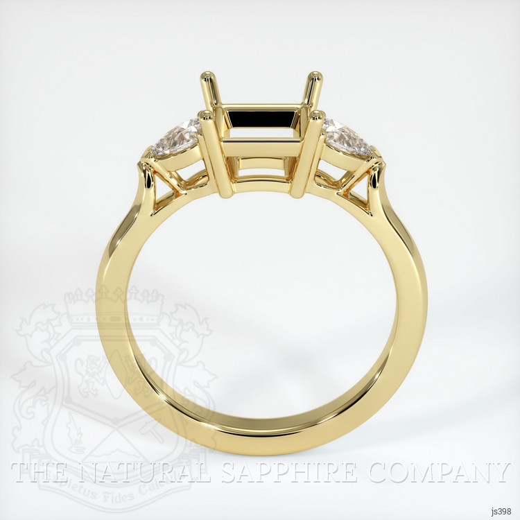 18K Yellow Gold Three Stone Ring Setting