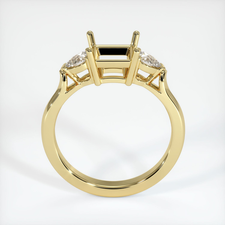 18K Yellow Gold Three Stone Ring Setting