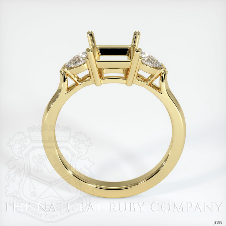 18K Yellow Gold Three Stone Ring Setting