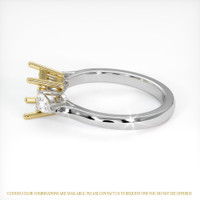 14K Yellow & White Three Stone Ring Setting Image