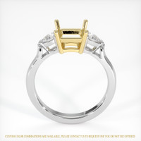 14K Yellow & White Three Stone Ring Setting Image
