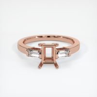14K Rose Gold Three Stone Ring Setting Image