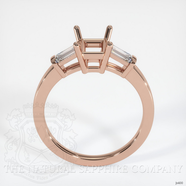 14K Rose Gold Three Stone Ring Setting