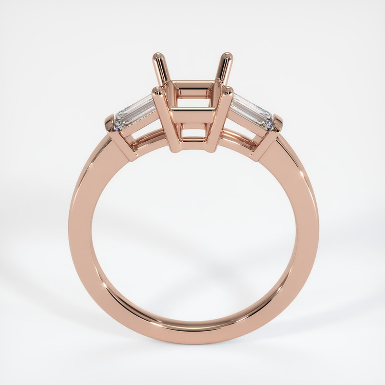 14K Rose Gold Three Stone Ring Setting
