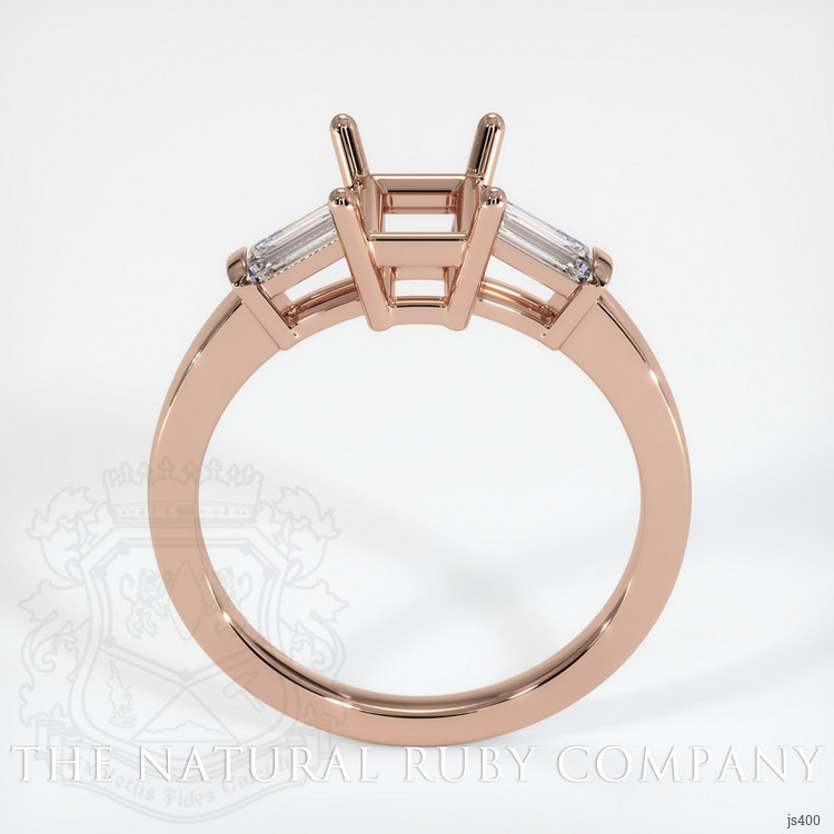 14K Rose Gold Three Stone Ring Setting