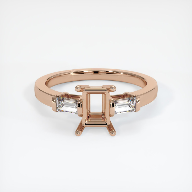 18K Rose Gold Three Stone Ring Setting