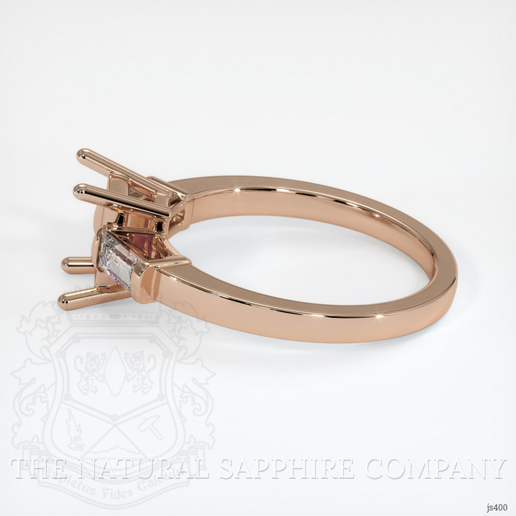18K Rose Gold Three Stone Ring Setting