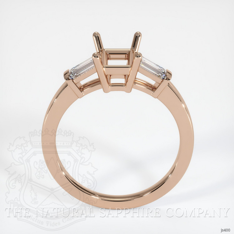 18K Rose Gold Three Stone Ring Setting