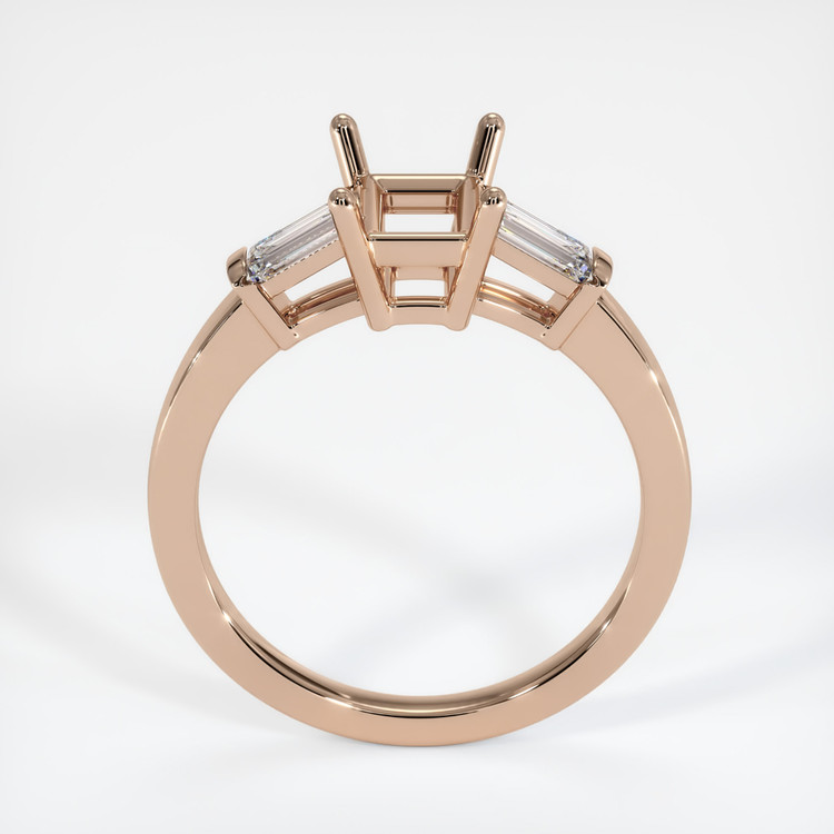 18K Rose Gold Three Stone Ring Setting