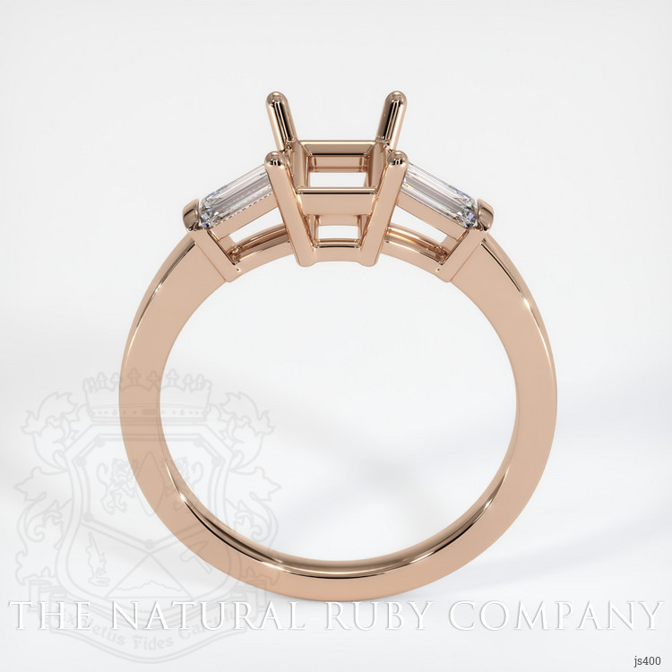 18K Rose Gold Three Stone Ring Setting