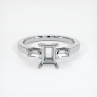 14K White Gold Three Stone Ring Setting Image