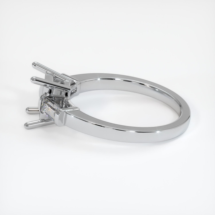 18K White Gold Three Stone Ring Setting