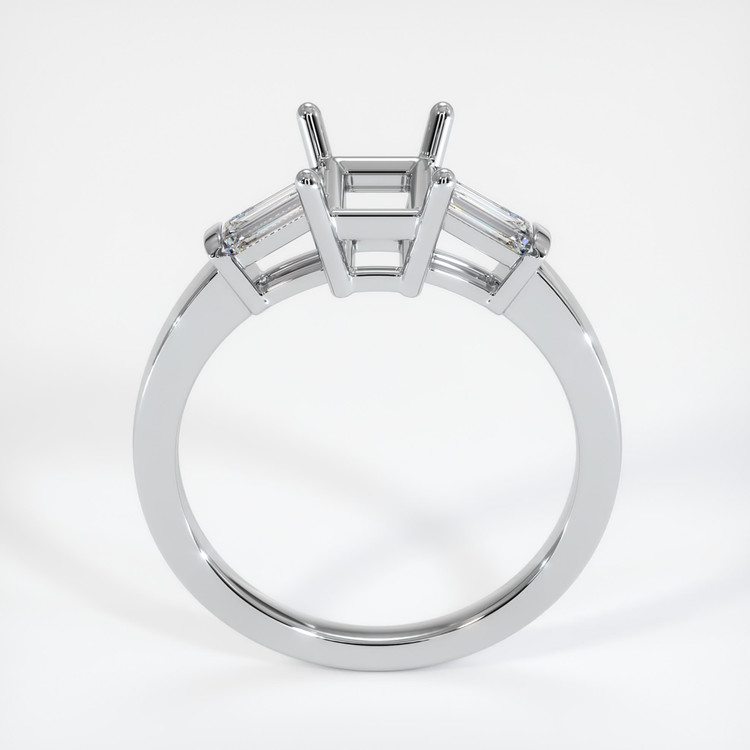 18K White Gold Three Stone Ring Setting