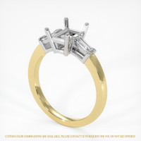 14K White & Yellow Three Stone Ring Setting Video