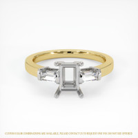 14K White & Yellow Three Stone Ring Setting Image