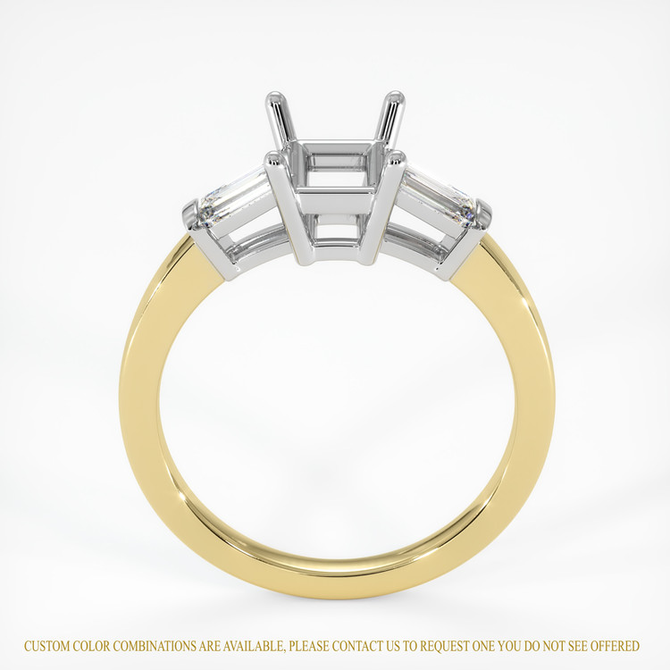 14K White & Yellow Three Stone Ring Setting