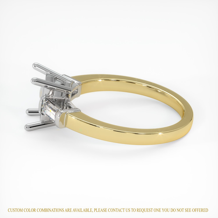 18K White & Yellow Three Stone Ring Setting