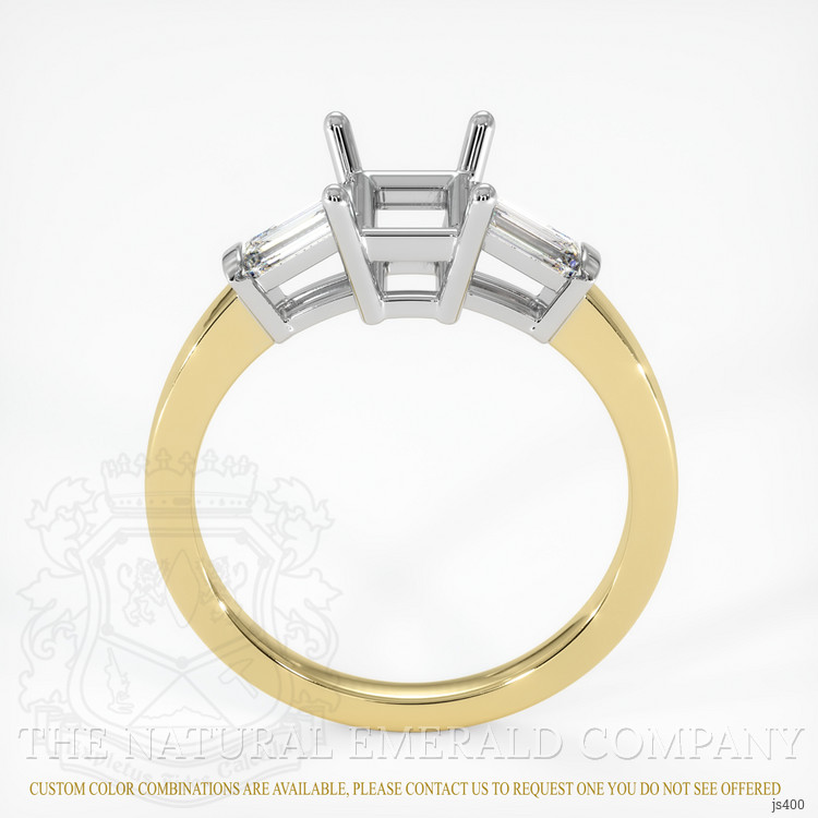 18K White & Yellow Three Stone Ring Setting