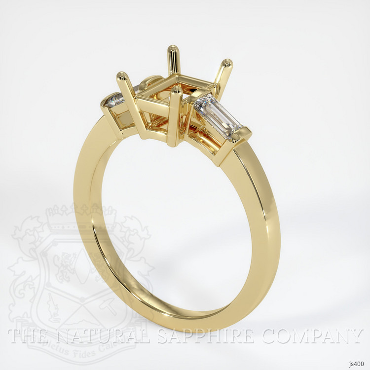 10K Yellow Gold Three Stone Ring Setting
