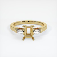 10K Yellow Gold Three Stone Ring Setting Image
