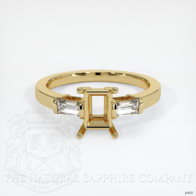 10K Yellow Gold Three Stone Ring Setting