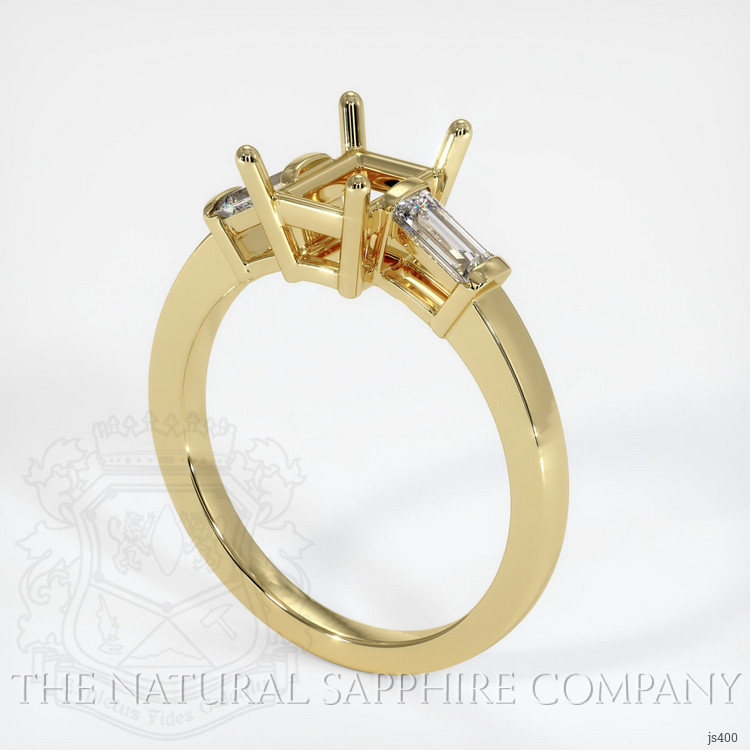 18K Yellow Gold Three Stone Ring Setting