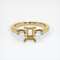 18K Yellow Gold Three Stone Ring Setting Image