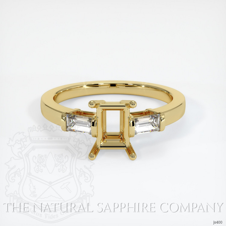 18K Yellow Gold Three Stone Ring Setting