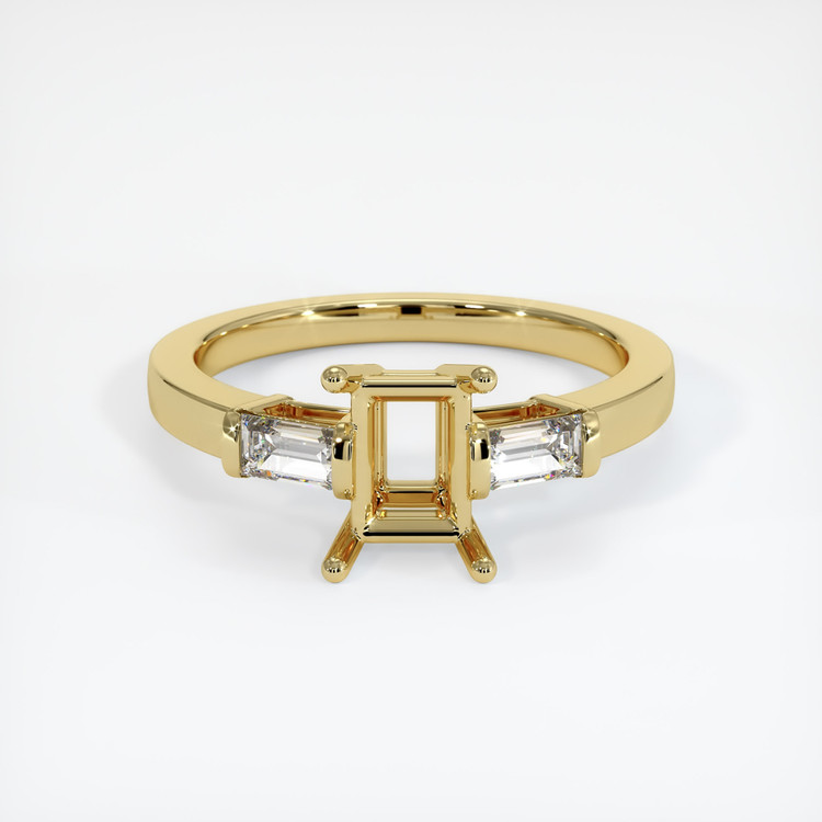 18K Yellow Gold Three Stone Ring Setting